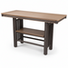 Amish Rustic Poly Log Breakfast Bar Table 28"x - Antique Mahogany on Brown - Tangent Poly - 20 Year Warranty - White Background