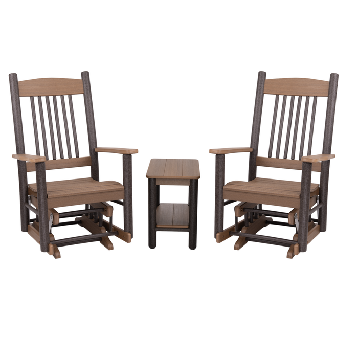 Amish Rustic Poly Log Glider