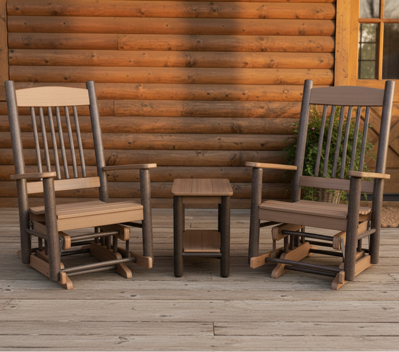 Amish Rustic Poly Log Glider