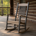 Amish Rustic Poly Log Rocking Chair - Tangent Poly - 20 Year Warranty - Antique Mahogany