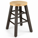 Amish Rustic Poly Log Round Barstool - Counter or Bar Height - Antique Mahogany on Brown - 20 Year Warranty - Blank Background