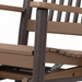 Amish Rustic Poly Log Swivel Glider - Tangent Poly - Antique Mahogany - Poly Cabin Outdoor Furniture - Blank Photo- Base Close Up