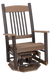 Amish Rustic Poly Log Swivel Glider - Tangent Poly - Antique Mahogany - Poly Cabin Outdoor Furniture - Blank Photo