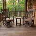 Amish Rustic Poly Log  Swivel Glider Set With End Table