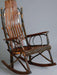 Amish Rustic Walnut Rocking Chair with Bark on Front Walnut Log Cabin Rocker