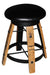 Whiskey Barrel  Bar Stool with Fabric Swivel Seat Amish Made Front Facing