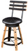 Rustic Whiskey Barrel Bat Stool with Swivel Seat Black or Brown Leather Seat Amish Made Front Facing