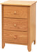 Amish Scenic Shaker 3-DrawerTall Nightstand 8b - J&M Woodworking - Solid Wood Amish Bedroom Furniture - Golden Oak Shaker Bedroom 