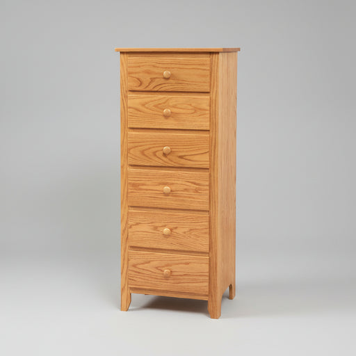 Amish Scenic Shaker 6 Drawer Lingerie Chest 1a - J&M Woodworking - Solid Wood Amish Bedroom Furniture - Golden Oak Shaker Bedroom 