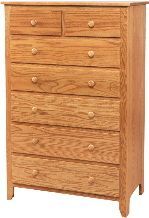 Amish Scenic Shaker 7-Drawer Chest of Drawers 3 - J&M Woodworking - Solid Wood Amish Bedroom Furniture - Golden Oak Shaker Bedroom 