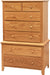 Amish Scenic Shaker Chest on Chest - J&M Woodworking - Solid Wood Amish Bedroom Furniture - Golden Oak Shaker Bedroom 