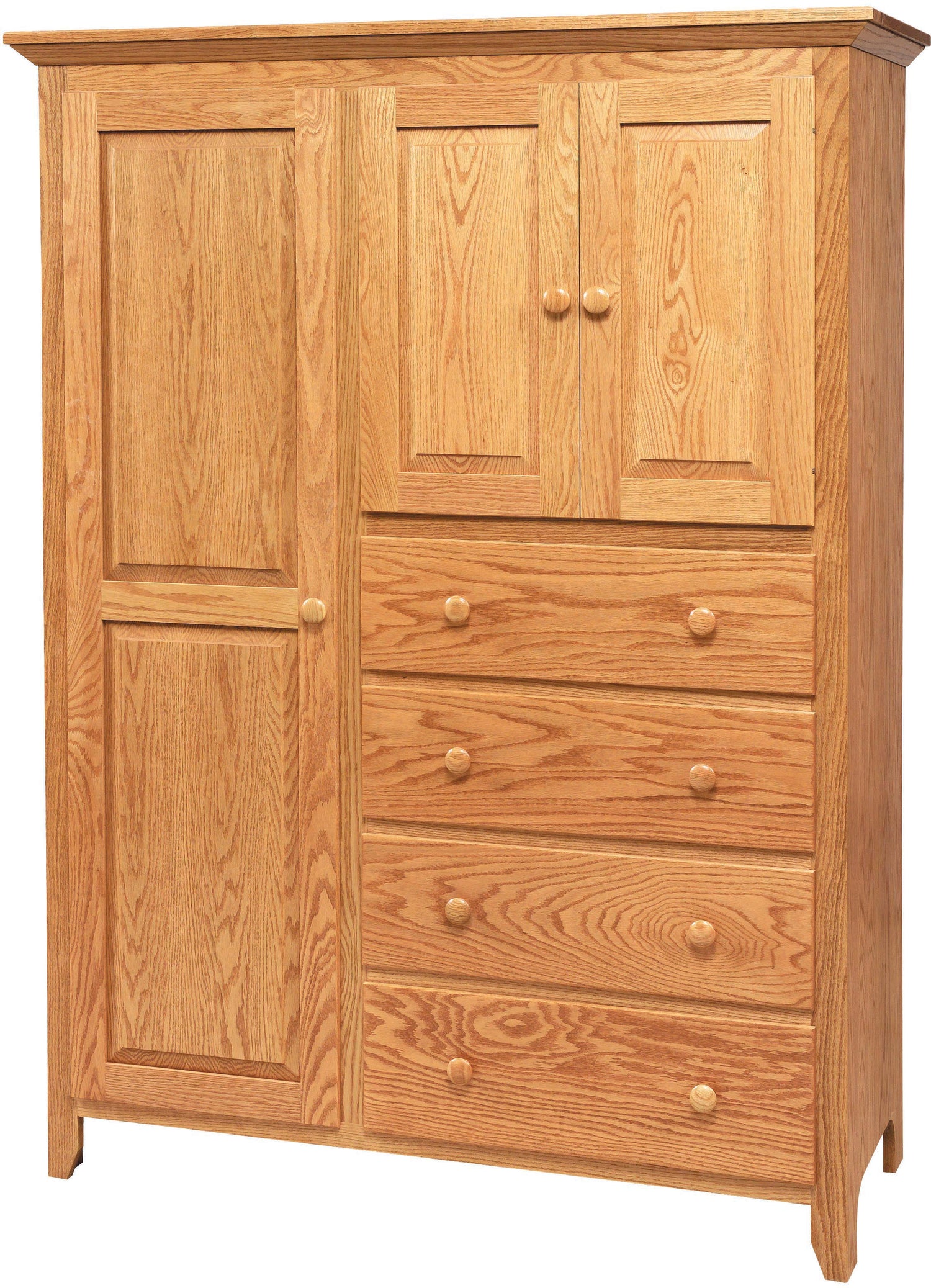 Amish Scenic Shaker Chifforobe - J&M Woodworking - Solid Wood Amish Bedroom Furniture - Golden Oak Shaker Bedroom 1