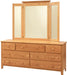 Amish Scenic Shaker Long Dresser & Tri-Fold Mirror1 4c 11- J&M Woodworking - Solid Wood Amish Bedroom Furniture - Golden Oak Shaker Bedroom