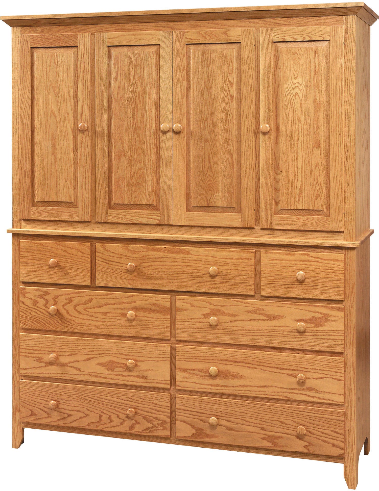 Amish Scenic Shaker Mule Chest #17 - J&M Woodworking - Solid Wood Amish Bedroom Furniture - Golden Oak Shaker Bedroom