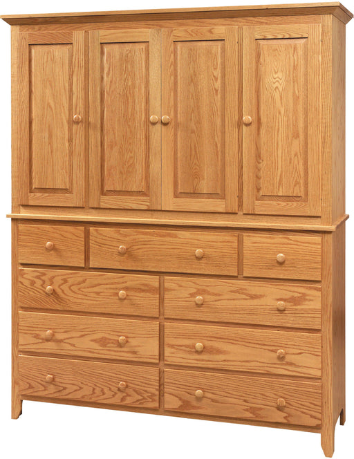Amish Scenic Shaker Mule Chest #17 - J&M Woodworking - Solid Wood Amish Bedroom Furniture - Golden Oak Shaker Bedroom