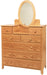 Amish Scenic Studio Chest & Oval Mirror - J&M Woodworking - Solid Wood Amish Bedroom Furniture - Golden Oak Shaker Bedroom