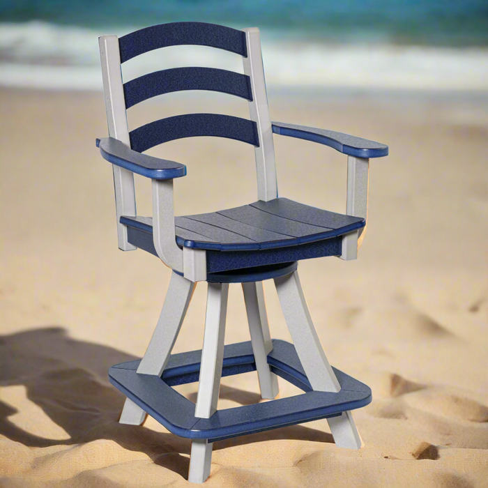Amish Seabreak Swivel Bar Chair
Amish Made Poly Swivel Bar Chair
Patriot Blue on Light Gray