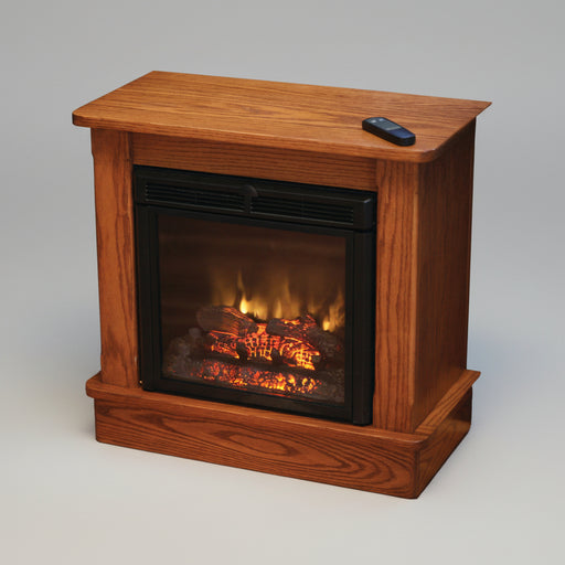 Amish Seneca Fireplace Classic Amish Fireplace with Classic Flame 23" Insert Solid Oak Wood Built by J. Troyer Company