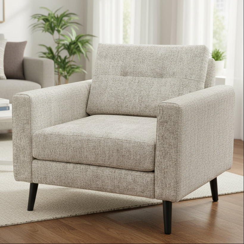 Amish Serene Chair Flat Arm Stationary Chairs Heartland Fabric Indoor Fabric Mid-Century Modern
