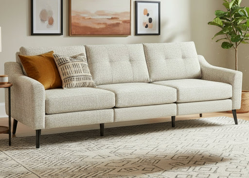 Amish Serene Sofa Tear Drop Stationary Sofas Heartland Fabric Indoor Fabric Mid-Century Modern