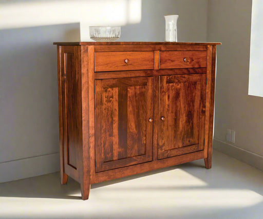 Amish Settlers Ridge 2-Door Buffet
Hardware: Round Wood Knobs
1 Adjustable Wood Shelf