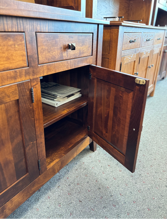 Amish Settlers Ridge 3-Door Hutch - Amish Solid Maple Hutch - OCS-113 Michaels Stain 2