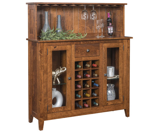 Amish Settlers Ridge Wine Cabinet W/ Top
