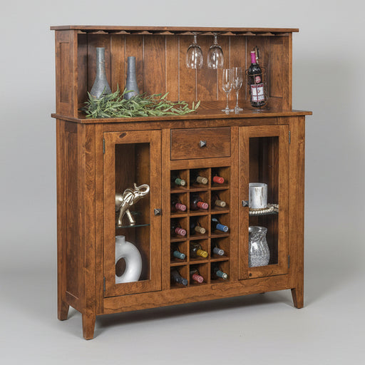 Amish Settlers Ridge Wine Cabinet W/ Top
