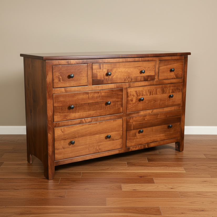 Amish Shaker Dresser (Optional Mirror) — Our Family Craft Shop