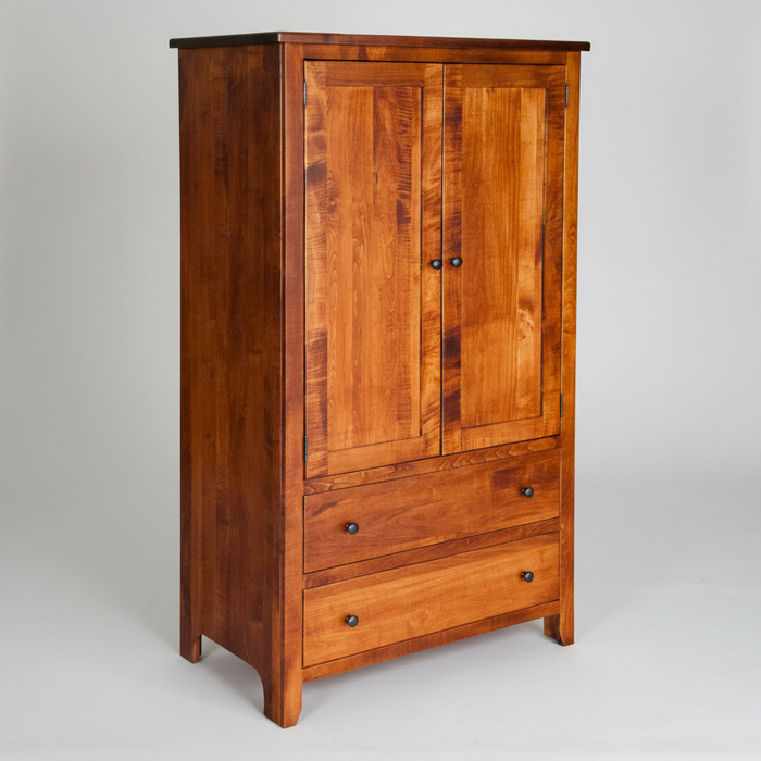 Amish Shaker Armoire Wardrobe Chest with Closet Rod and Drawers 