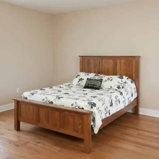 Amish Shaker Bed Flat Panel 51" Headboard 22" Footboard Standard Shaker Amish Bed