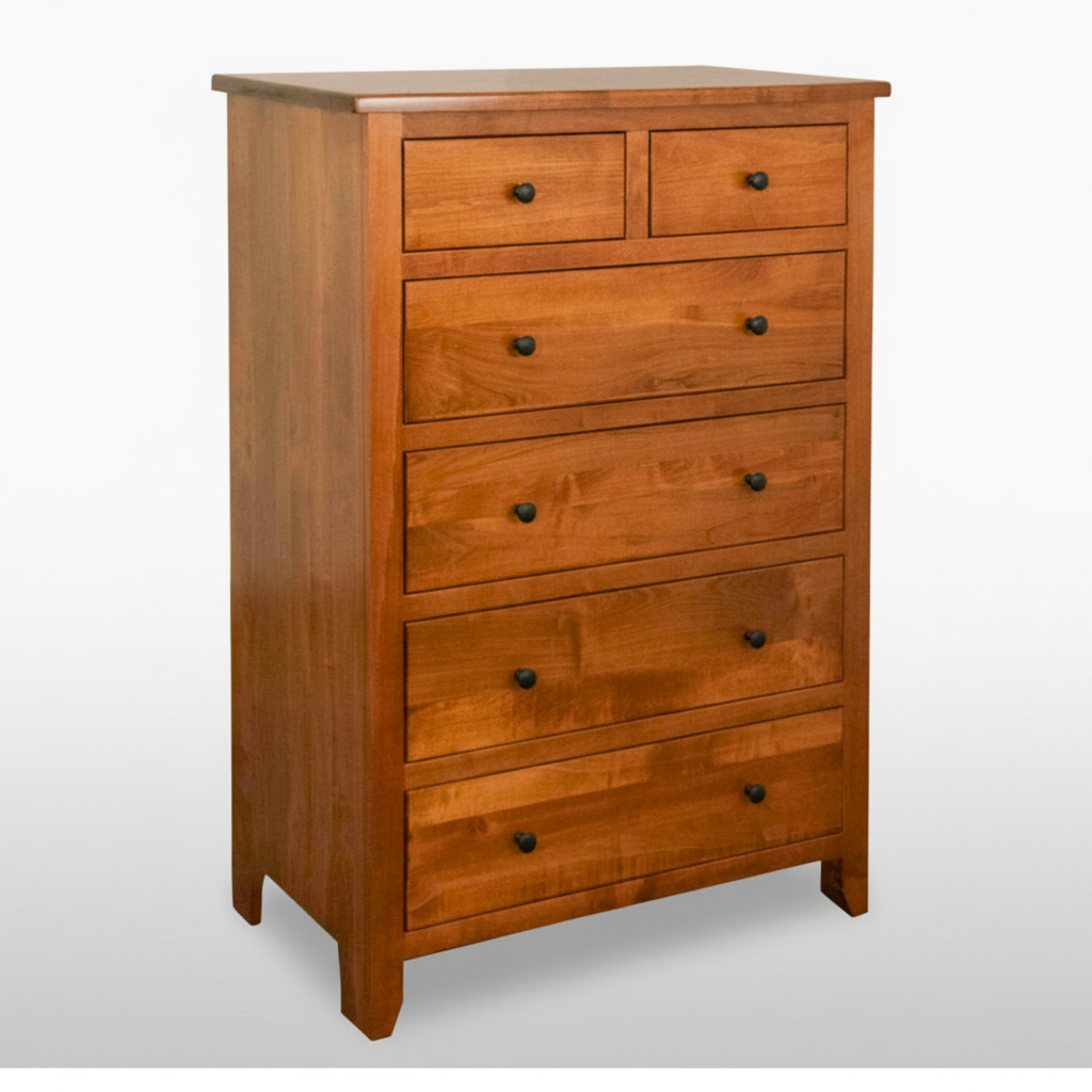 Amish Shaker Chest of Drawer OCS-113 Michaels on Brown Maple Wood