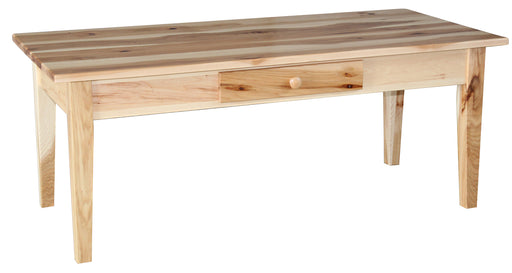 Amish Shaker Coffee Table - Amish Shaker Style Coffee Table - Solid Hickory Amish Coffee Table - Ashery Woodworking