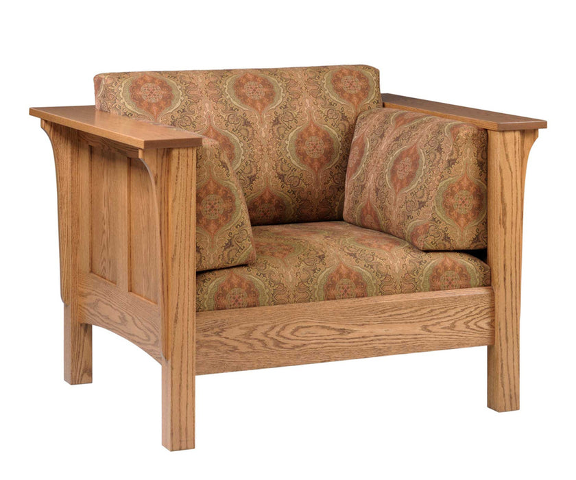 Amish Shaker High Back Chair - Quality Fabrications - Amish Made Stickley Mission Style Living Room Chair - No Background