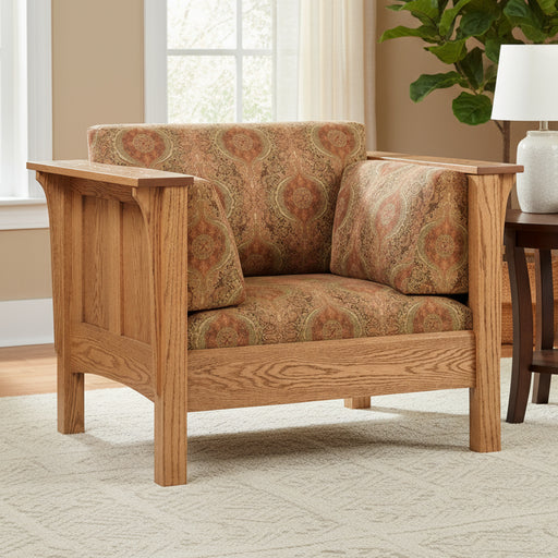 Amish Shaker High Back Chair - Quality Fabrications - Amish Made Stickley Mission Style Living Room Chair