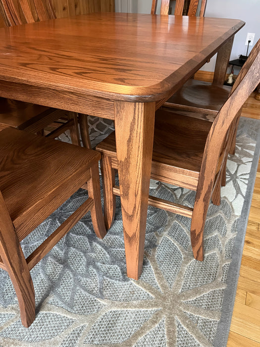 Amish Shaker Leg Dining Table Oak OCS 111 Boston Stain