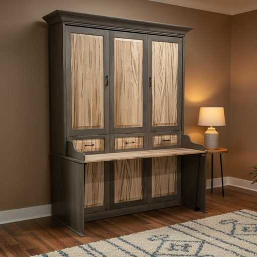 Amish Shaker Murphy Hidden Wall Bed Solid Wood Amish Built 