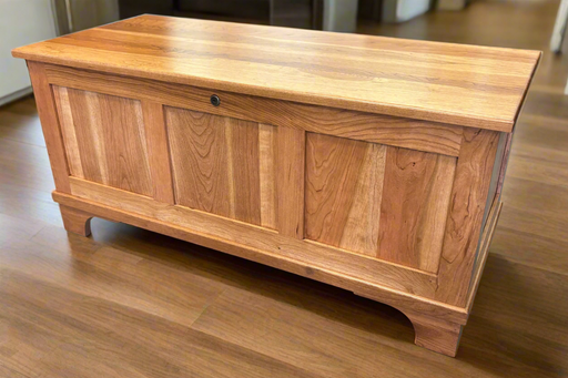 Amish Shaker Panel Cedar Chest - Amish Cedar Chest - Solid Cherry Cedar Chest