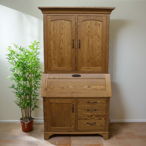 Amish Large Millers Mission Secretary Desk with Hutch Desk with Hutch Top Secretary Desks Farmhouse Mission