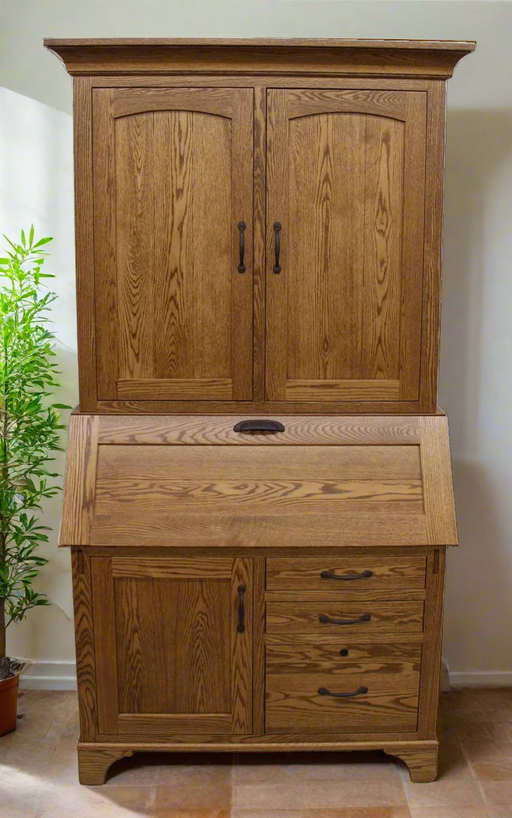 Amish Large Millers Mission Secretary Desk with Hutch Desk with Hutch Top Secretary Desks Farmhouse Mission