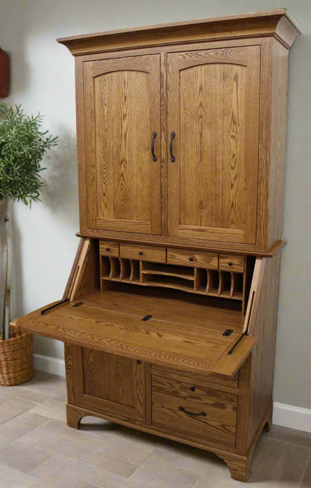 Amish Large Millers Mission Secretary Desk with Hutch Secretary Desks Farmhouse Mission