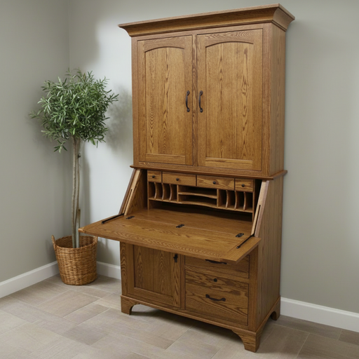 Amish Large Millers Mission Secretary Desk with Hutch Secretary Desks Farmhouse Mission