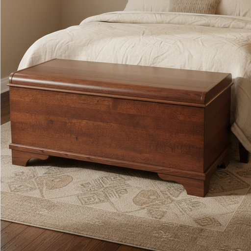 Amish Shaker Waterfall Cedar Chest - In-Room photo - QSWO Cedar Chest - Full Cedar Lining