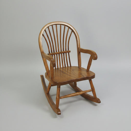 Amish Sheaf Kids Rocking Chair Solid Oak Hand Made