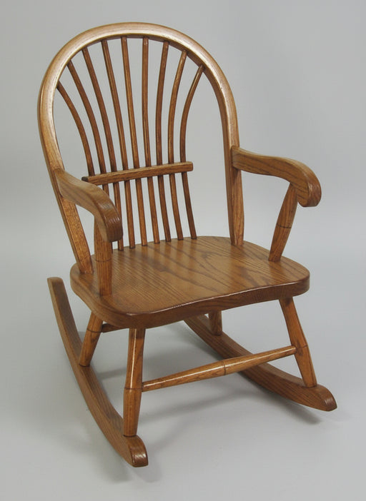 Amish Sheaf Kids Rocking Chair Solid Oak Hand Made