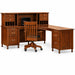 Traditional Bun Foot Corner Office Desk in Cherry Wood