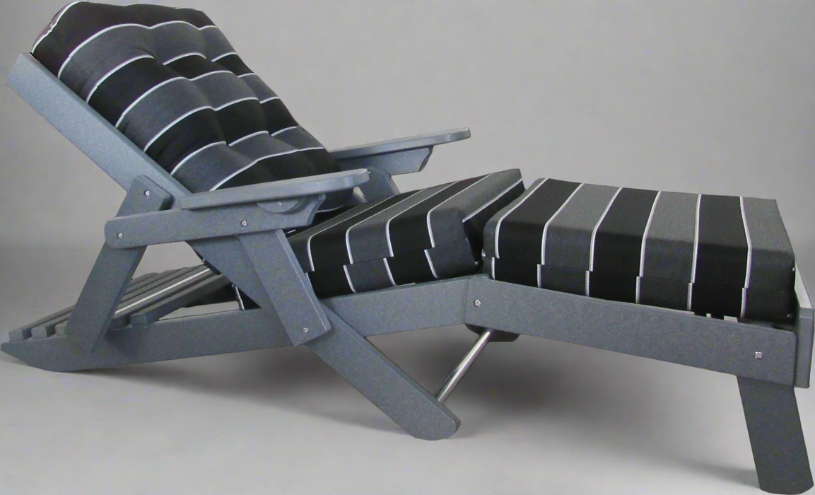 Amish Siesta Caribbean Chaise Lounge Sun Lounger - Peyton Granite Sunbrella Fabric - Tangent Poly - Main Photo