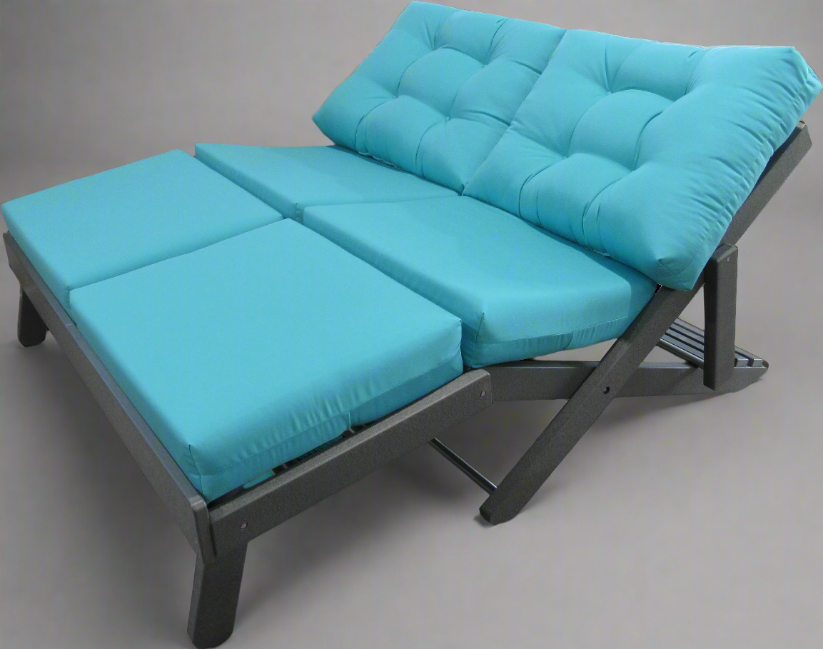 Amish Siesta Caribbean Daybed Queen Size - Sunbrella Fabric - Tangent Poly - Queen Size Photo