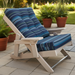 Amish Siesta Caribbean Folding Chair - Stanton Lagoon Sunbrella Fabric - Weatherwood Poly Color - Main Photo - Siesta Outdoors 