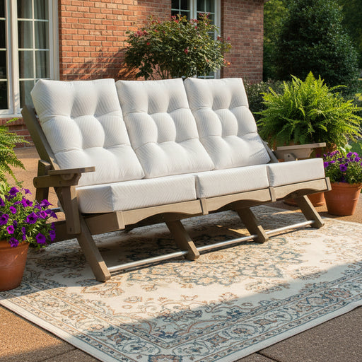Amish Siesta Caribbean Folding Sofa - Siesta Outdoors - Sunbrella Fabric - Amish Made Outdoor Sofa